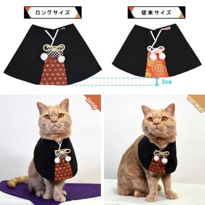 猫服 ワンタッチコーデ おめかしして袴気分 ロング 麻の葉レッド