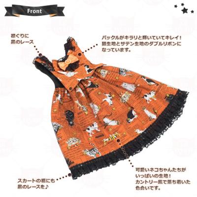 お留守番ネコちゃん おめかしドレスねこちゃん ゴロにゃんオリジナル猫服 カントリーキャットドレス 3号 (28079