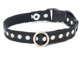 ミントドット、わんちゃん猫ちゃん用襟付き首輪 猫ちゃん用首輪 ☆ 和花柄 和風 安全バックルタイプ セーフティ