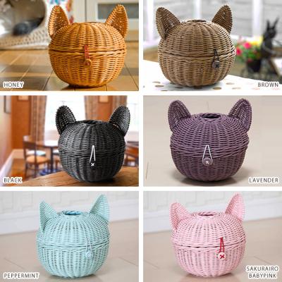ラタンねこロール シンシアジャパン SC-26 猫雑貨 ラタン猫ロール