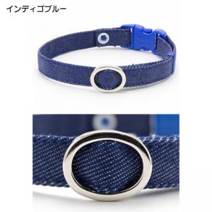 デイリー猫首輪EX ハーネスとおそろいデニムカラー 猫用首輪 ( 無地