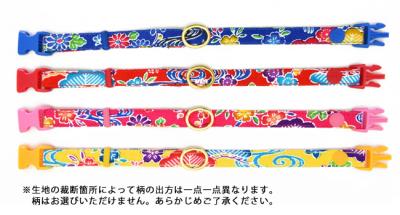 デイリーEX猫首輪 南国琉球模様 ゴロにゃんオリジナル猫用首輪 ( 花柄
