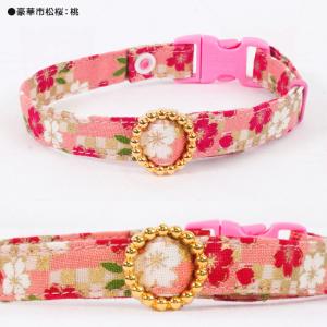 ゴロにゃんオリジナル デイリーEX猫首輪 豪華市松桜 ( 和柄 ) - 猫専門