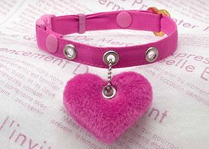 おしゃれ猫首輪 可愛さ満点♪キューティーハート Mサイズ 猫用首輪