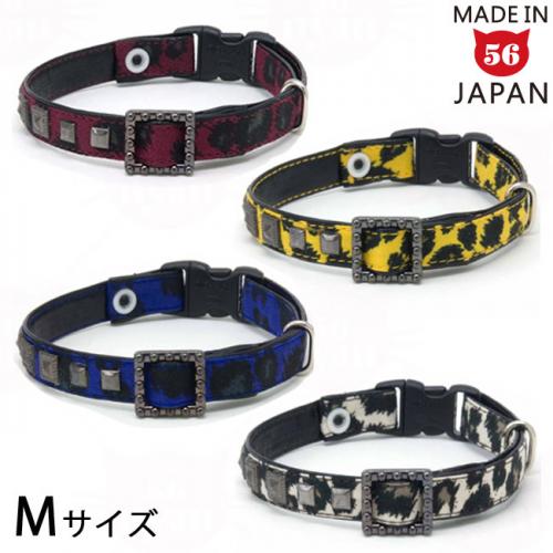おしゃれ猫首輪 コンベックスメタルSPスタイル Mサイズ 革(合皮) 猫用