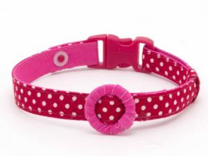 デイリー猫首輪DX 新発想のコットンカバーバックル 水玉柄 自然な