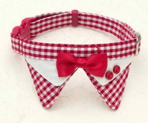 ちょこえり猫首輪 2重三角えりギンガムチェックシリーズ 猫用首輪