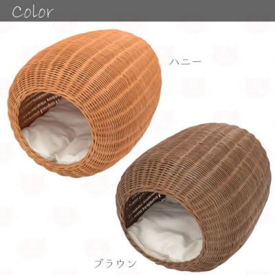 ゴロにゃんオリジナル ラタンベッド コクーン 猫用 ベッド