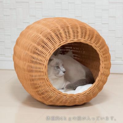 ゴロにゃんオリジナル ラタンベッド コクーン 猫用 ベッド