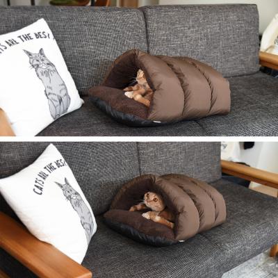 ふかふか かまくらベッド 犬猫用 秋冬ベッド アウトドアカラー